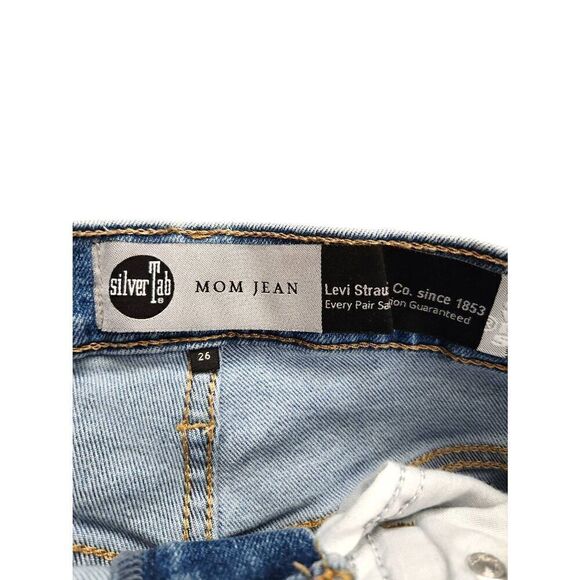 Levis SilverTab Mom Jean women's 26x26* measured distressed High-Rise Taper - Picture 10 of 11